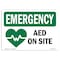 Signmission Safety Sign, OSHA EMERGENCY, 7" Height, AED On Site, Landscape OS-EM-D-710-L-10289 - alternate 1